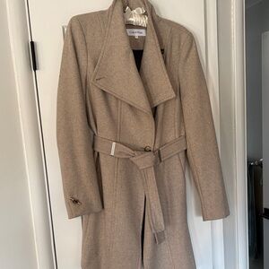 Calvin Klein Women's Tan Belted Coat - sz Med